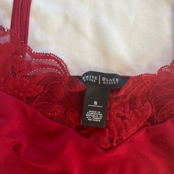 White House Black Market Red Lace Camisole - Picture 4 of 6